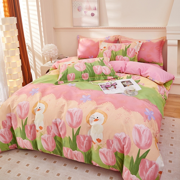 91家纺网 家纺一手货源 找家纺 雲归梦 2023新款全棉AB版加厚四件套 恬梦园 