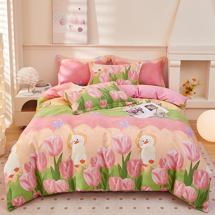 91家纺网 家纺一手货源 找家纺 雲归梦 2023新款全棉AB版加厚四件套 恬梦园 