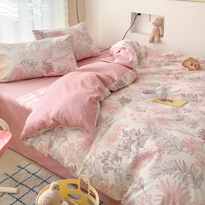 91家纺网 家纺一手货源 找家纺 优彩 2025新款花花系列13372全棉四件套 春来