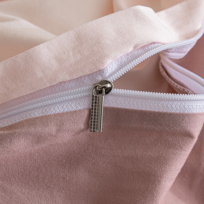 91家纺网 家纺一手货源 找家纺 ab家纺 2024新款40支全棉水洗棉双拼四件套 微微粉豆沙