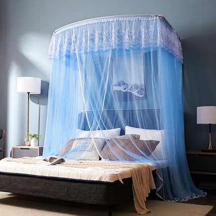 91家纺网 家纺一手货源 找家纺 梦精灵 经典热卖钓鱼竿伸缩罗马假日伸缩折叠蚊帐  罗马假日-蓝