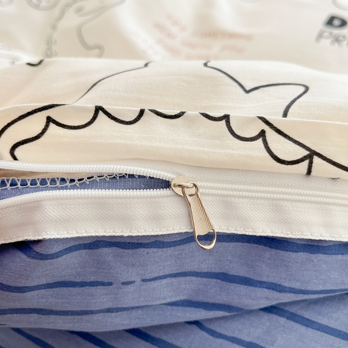 91家纺网 家纺一手货源 找家纺 铭成家纺 2024新款新疆棉喷气印花小清新系列单被套 面包龙