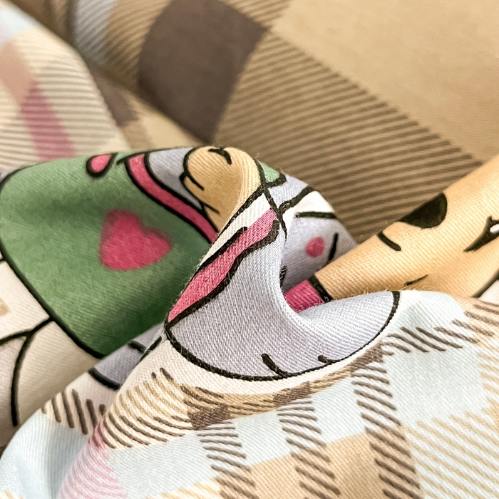 91家纺网 家纺一手货源 找家纺 铭成家纺 2024新款新疆棉喷气印花小清新系列单被套 沫沫小姐