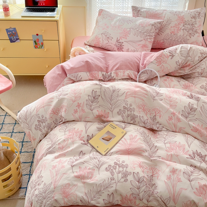 91家纺网 家纺一手货源 找家纺 优彩 2025新款花花系列13372全棉四件套 春来