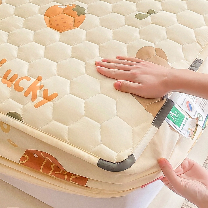 91家纺网 家纺一手货源 找家纺 九亭家纺 2024新款A类抗菌全棉夹棉防水床笠 防水-好运连连