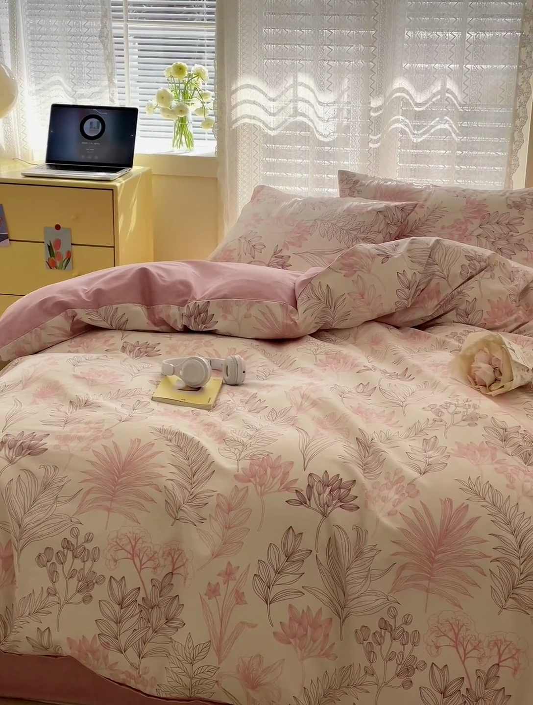 91家纺网 家纺一手货源 找家纺 优彩 2025新款花花系列13372全棉四件套 春来