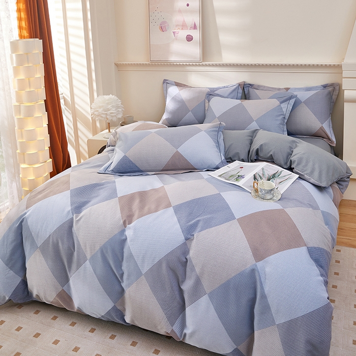 91家纺网 家纺一手货源 找家纺 雲归梦 2023新款全棉AB版加厚四件套 孟菲格 灰