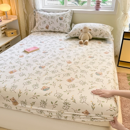 91家纺网 家纺一手货源 找家纺 （总）铭成家纺 2024新款新疆棉喷气印花小清新系列单床笠