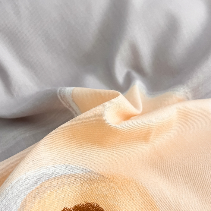 91家纺网 家纺一手货源 找家纺 铭成家纺 2024新款新疆棉喷气印花小清新系列单被套 梦甜-灰