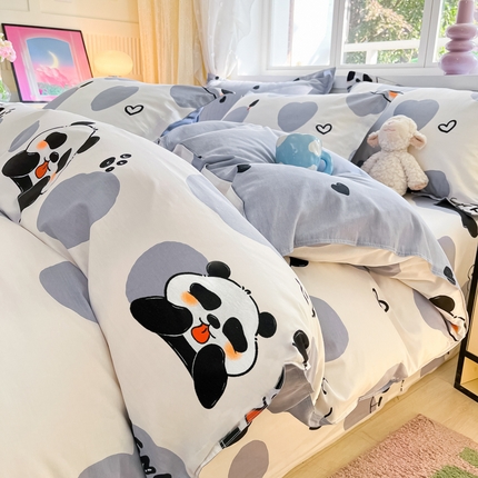 91家纺网 家纺一手货源 找家纺 （总）铭成家纺 2024新款新疆棉喷气印花小清新系列单被套