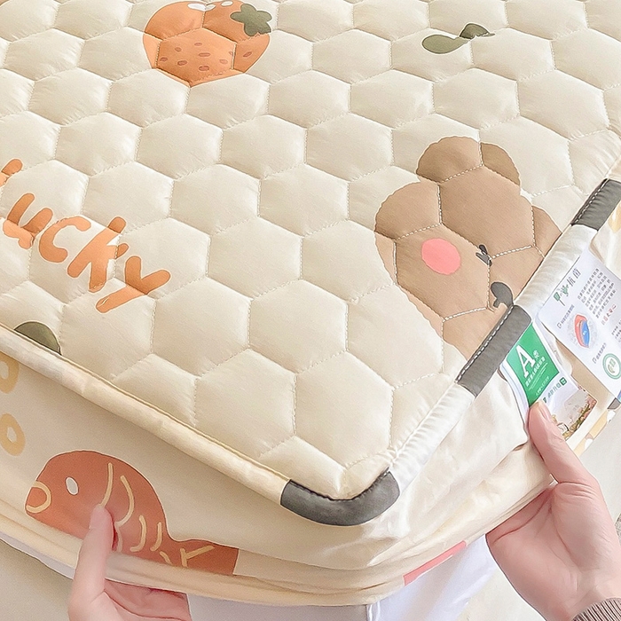 91家纺网 家纺一手货源 找家纺 九亭家纺 2024新款A类抗菌全棉夹棉防水床笠 防水-好运连连