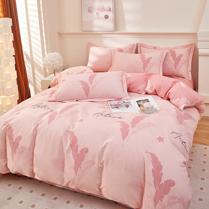 91家纺网 家纺一手货源 找家纺 雲归梦 2023新款全棉AB版加厚四件套 蜜语花期