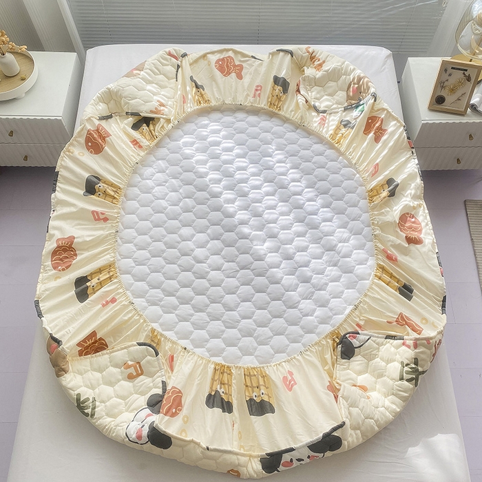 91家纺网 家纺一手货源 找家纺 九亭家纺 2024新款A类抗菌全棉夹棉防水床笠 防水-好运连连