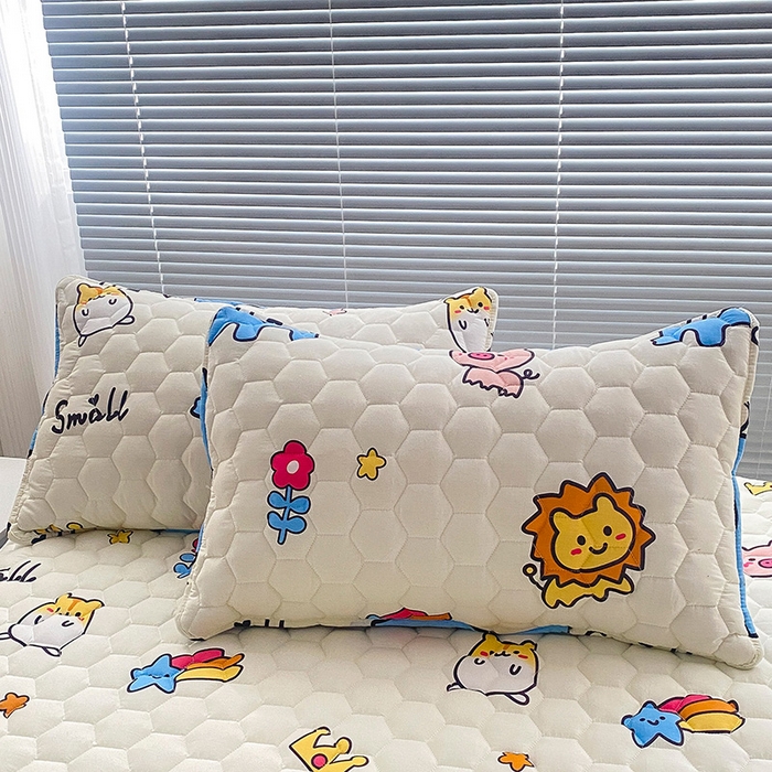 91家纺网 家纺一手货源 找家纺 九亭家纺 2024新款A类抗菌全棉夹棉防水床笠 防水-动物园