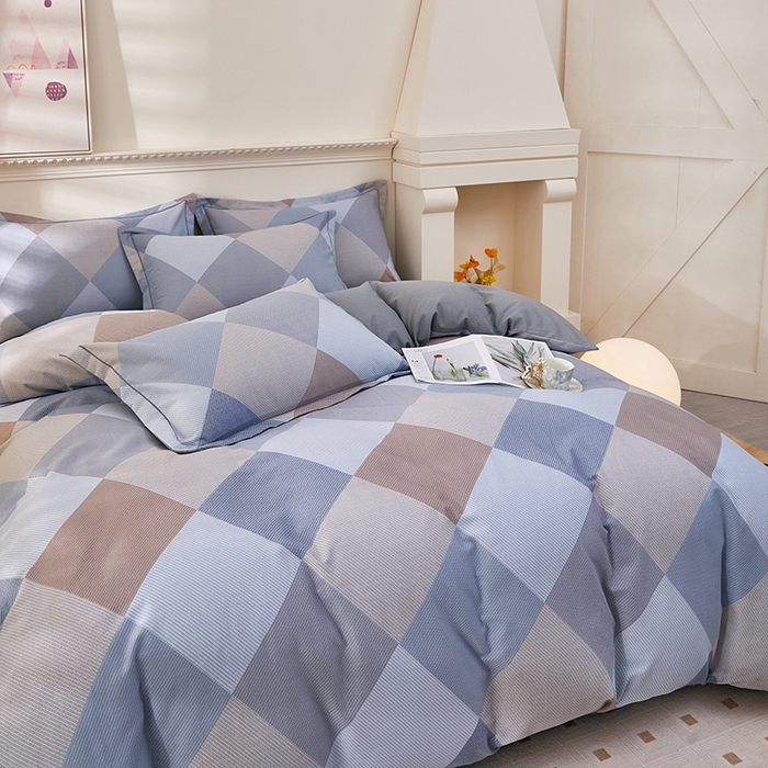 91家纺网 家纺一手货源 找家纺 雲归梦 2023新款全棉AB版加厚四件套 孟菲格 灰