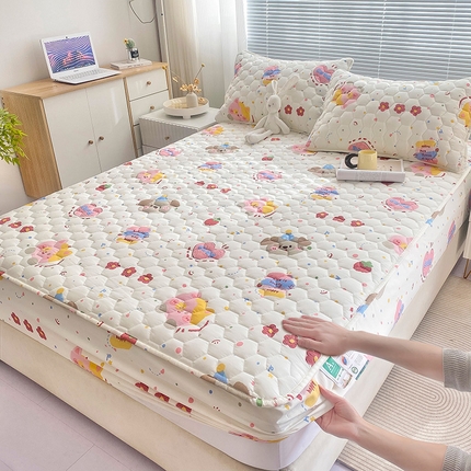 91家纺网 家纺一手货源 找家纺 （总）九亭家纺 2024新款A类抗菌全棉夹棉防水床笠