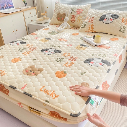 91家纺网 家纺一手货源 找家纺 （总）九亭家纺 2024新款A类抗菌全棉夹棉防水床笠