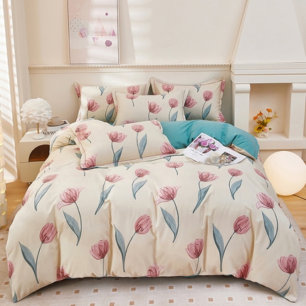 91家纺网 家纺一手货源 找家纺 （总）雲归梦 2023新款全棉AB版加厚四件套