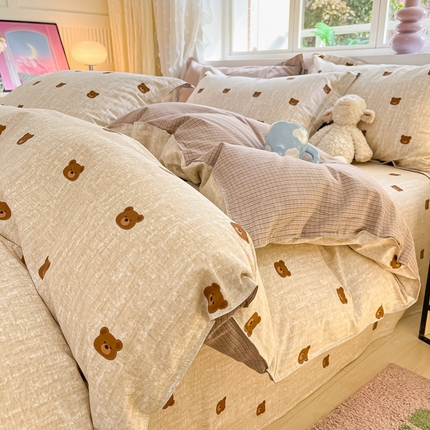 91家纺网 家纺一手货源 找家纺 （总）铭成家纺 2024新款新疆棉喷气印花小清新系列单被套