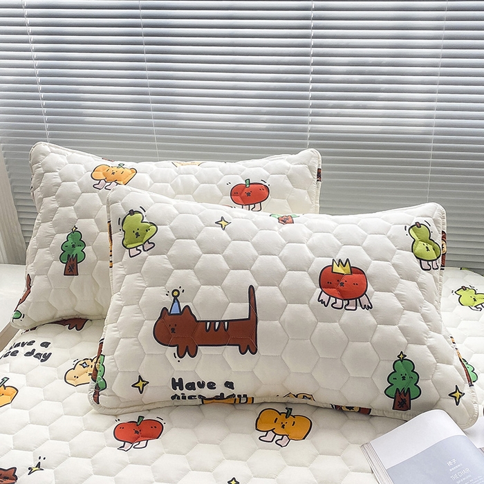 91家纺网 家纺一手货源 找家纺 九亭家纺 2024新款A类抗菌全棉夹棉防水床笠 防水-欢乐家族