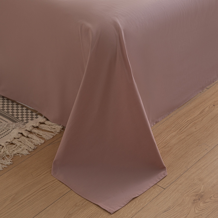 91家纺网 家纺一手货源 找家纺 ab家纺 2024新款40支全棉水洗棉双拼四件套 微微粉豆沙