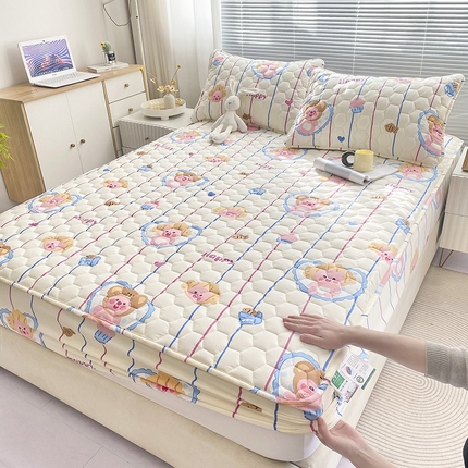 91家纺网 家纺一手货源 找家纺 （总）九亭家纺 2024新款A类抗菌全棉夹棉防水床笠