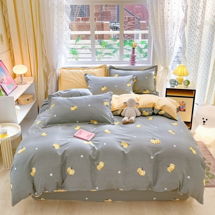 91家纺网 家纺一手货源 找家纺 （总）铭成家纺 2024新款新疆棉喷气印花小清新系列四件套