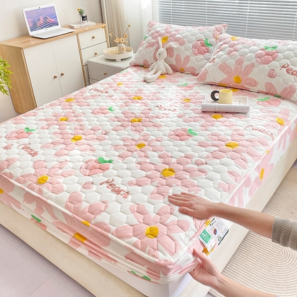 91家纺网 家纺一手货源 找家纺 （总）九亭家纺 2024新款A类抗菌全棉夹棉防水床笠