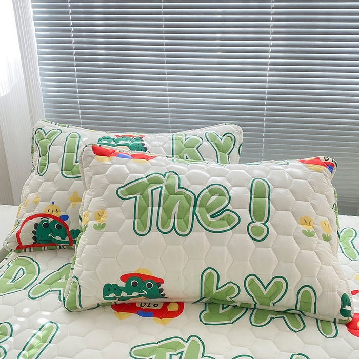 91家纺网 家纺一手货源 找家纺 九亭家纺 2024新款A类抗菌全棉夹棉防水床笠 防水款-鳄鱼日记