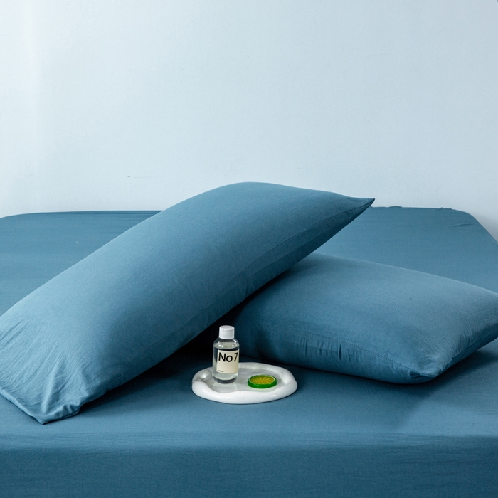 91家纺网 家纺一手货源 找家纺 森林人 2024新款A类水洗棉大豆纤维夏被四件套 宾利蓝