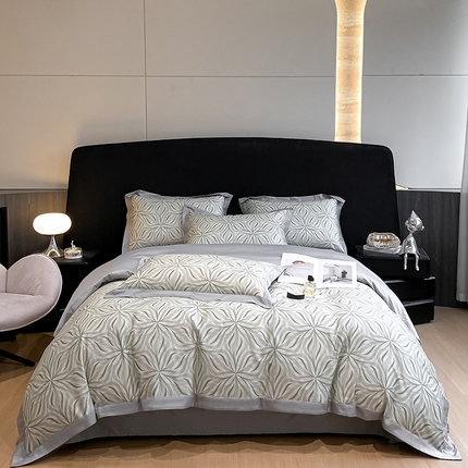 91家纺网 家纺一手货源 找家纺 （总）家居1号 2024新款纯棉活性数码印花四件套-米娅