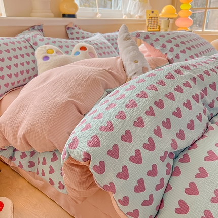 91家纺网 家纺一手货源 找家纺 （总）壹号库家纺 2024新款A类提花有氧泡泡绵四件套现货