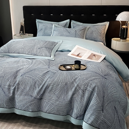 家居1号家纺 2024新款纯棉活性数码印花四件套-伊芙娜 伊芙娜-繁星蓝