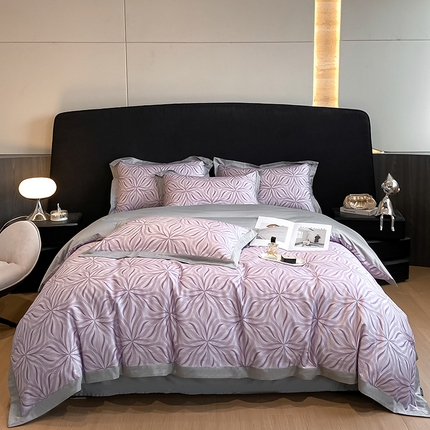 91家纺网 家纺一手货源 找家纺 （总）家居1号 2024新款纯棉活性数码印花四件套-米娅