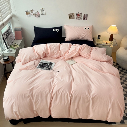 91家纺网 家纺一手货源 找家纺 （总）梦家居 2024新款全棉水洗棉四件套-大眼睛系列