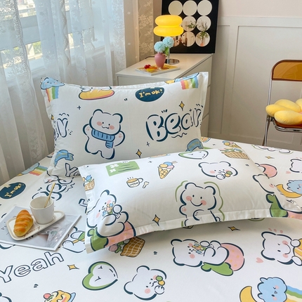 91家纺网 家纺一手货源 找家纺 （总）翎盈家纺 2024款纯棉枕套13372印花单品全棉枕套