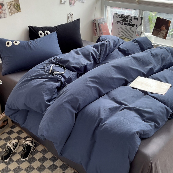 91家纺网 家纺一手货源 找家纺 （总）梦家居 2024新款全棉水洗棉四件套-大眼睛系列