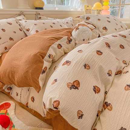 91家纺网 家纺一手货源 找家纺 （总）壹号库家纺 2024新款A类提花有氧泡泡绵四件套现货