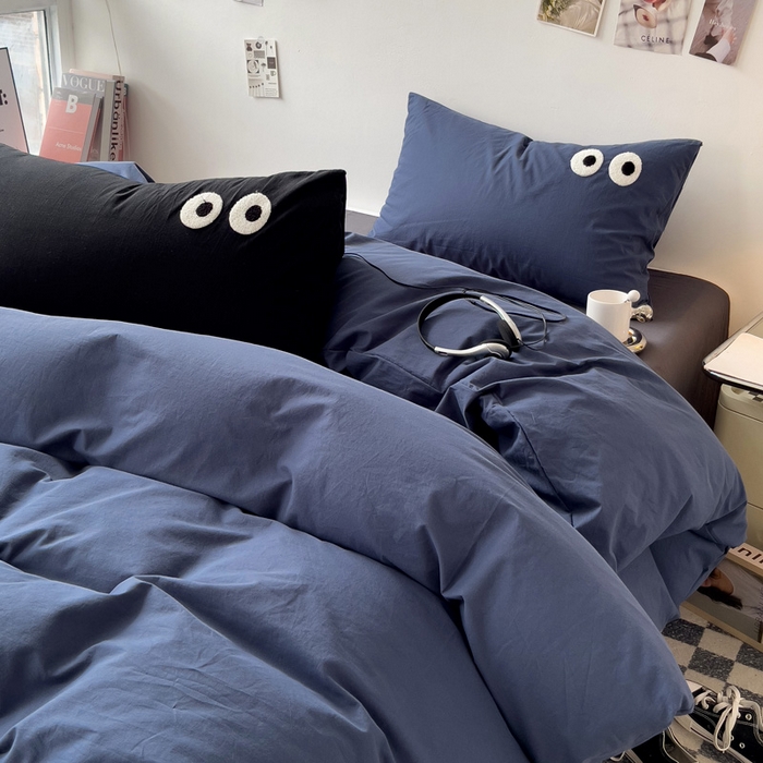 91家纺网 家纺一手货源 找家纺 （总）梦家居 2024新款全棉水洗棉四件套-大眼睛系列