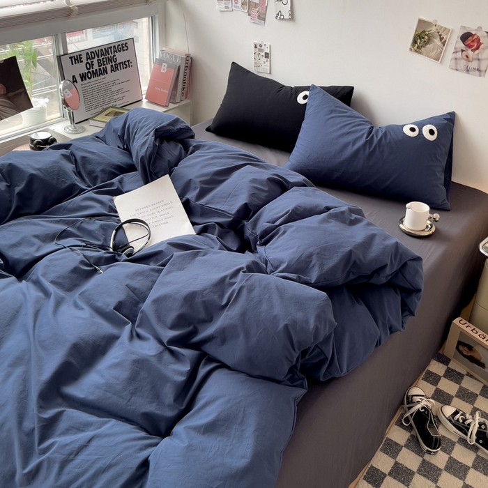 91家纺网 家纺一手货源 找家纺 （总）梦家居 2024新款全棉水洗棉四件套-大眼睛系列