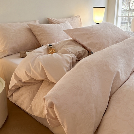 91家纺网 家纺一手货源 找家纺 宜代光年 2024新款60s全棉三层纱四件套 海棠