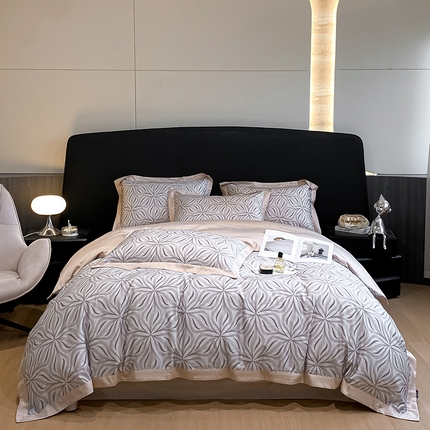 91家纺网 家纺一手货源 找家纺 家居1号 2024新款纯棉活性数码印花四件套-米娅 米娅-香槟金