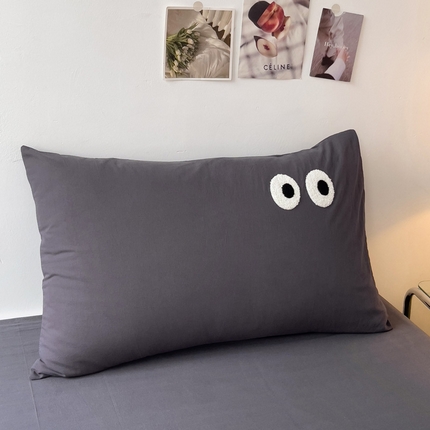 91家纺网 家纺一手货源 找家纺 （总）梦家居 2024新款全棉水洗棉单枕套-大眼睛系列