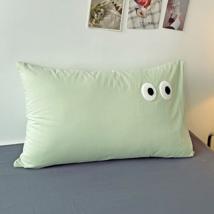 91家纺网 家纺一手货源 找家纺 （总）梦家居 2024新款全棉水洗棉单枕套-大眼睛系列