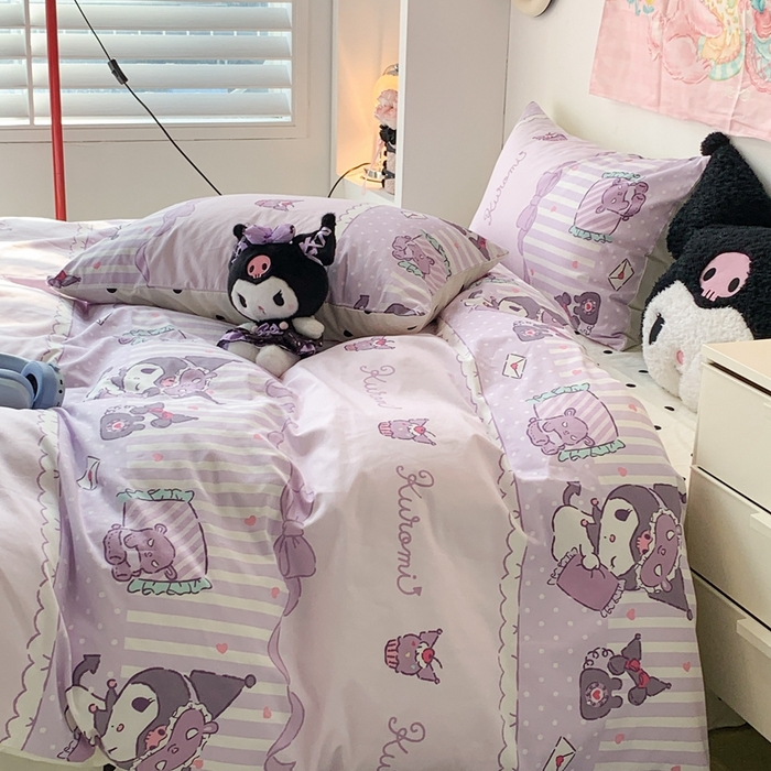 91家纺网 家纺一手货源 找家纺 昔可家纺 2024新款全棉印花四件套 梦幻库洛米