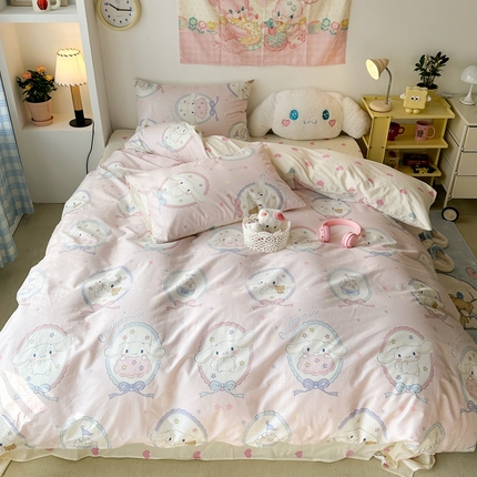 昔可家纺 2024新款全棉印花四件套 蝴蝶结玉桂