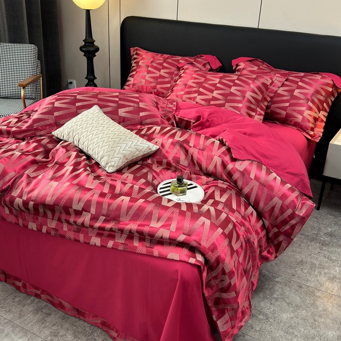 91家纺网 家纺一手货源 找家纺 （总）三沁 2024网红直播爆款全棉高精密色织贡缎提花镂空系列四件套