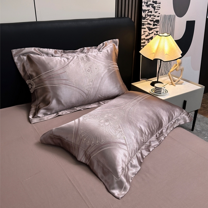 91家纺网 家纺一手货源 找家纺 三沁2024网红直播爆款全棉高精密色织贡缎提花镂空系列四件套 华光溢彩