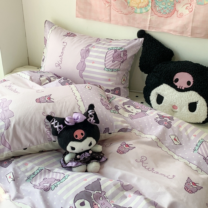 91家纺网 家纺一手货源 找家纺 昔可家纺 2024新款全棉印花四件套 梦幻库洛米