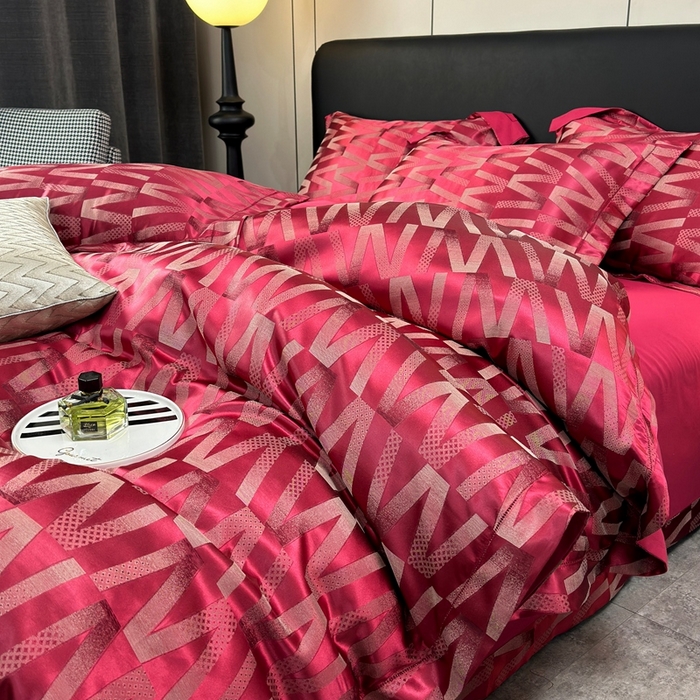 91家纺网 家纺一手货源 找家纺 三沁2024网红直播爆款全棉高精密色织贡缎提花镂空系列四件套 杜迪安